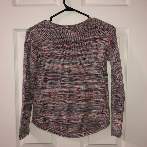 Old navy cotton knit sweater pink multi size M-8 - Picture 3 of 6